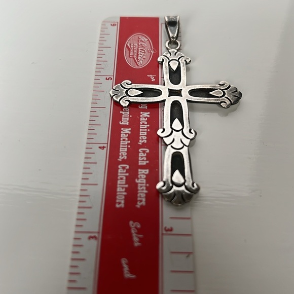 Victoria Cony Sterling Silver Taxco Mexico Cross Pendant - Picture 7 of 10